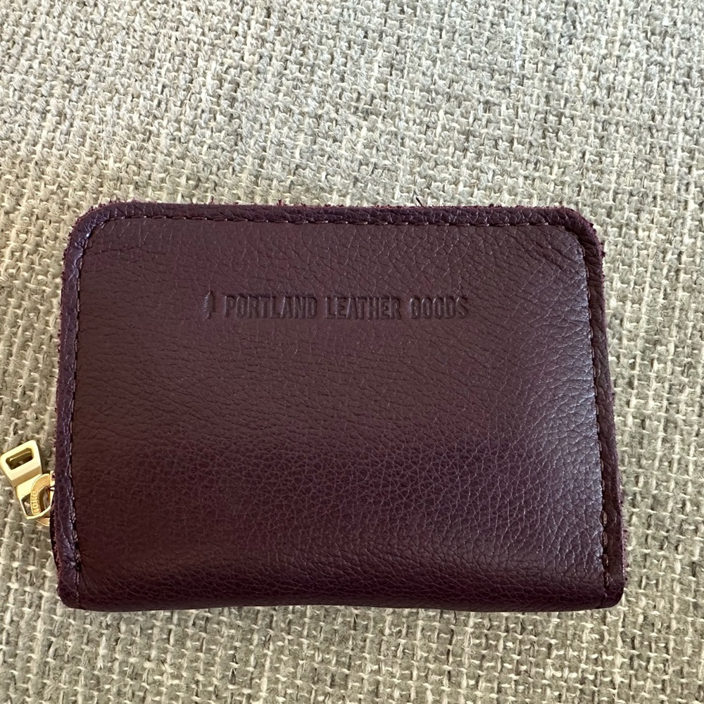 Portland Leather Plum Small Zipper Wallet